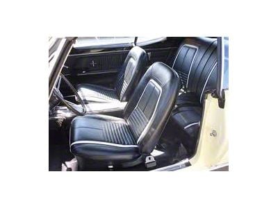 Deluxe Interior Front Bucket and Rear Bench Seat Upholstery Kit; Bright Blue Vinyl (1967 Camaro Coupe)