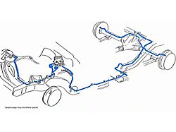 1967 Early Pontiac GTO/Tempest/LeMans V8 Hardtop w/Valve Right of Master Cylinder Power Disc Brake Line Set 8pc, Stainless Steel