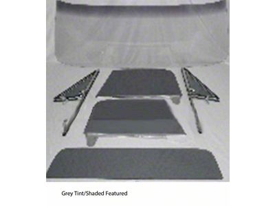 1967 Chevy-GMC Truck Glass Kit With Vent Window Assemblies With Posts, Door Glass In Channel, Small Back Glass-Green Tint With Shade Band