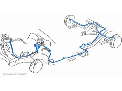 1967 Late Pontiac GTO/Tempest/LeMans V8 Hardtop Valve Left of Master Cylinder Power Disc Brake Line Set 8pc, OE Steel