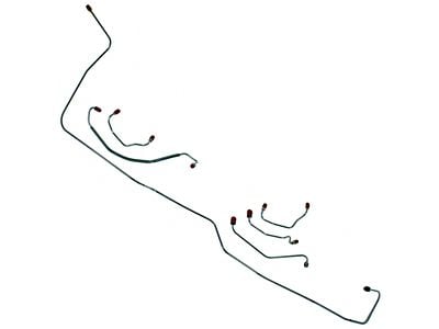 1967 Mustang OEM Steel Front Disc Brake Line Kit After 2/1/67, 6-Piece (Front Disc Brakes After 2/1/67)