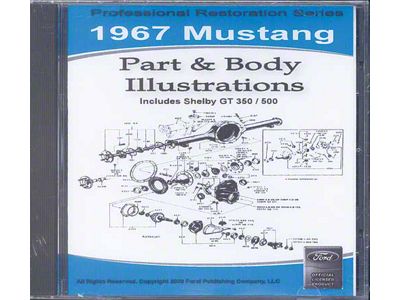 1967 Mustang Part and Body Illustrations on CD