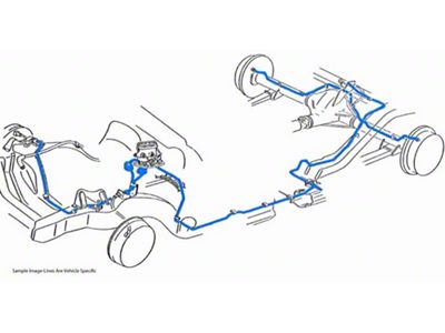 1967 Pontiac GTO/Tempest/LeMans Manual Drum Brake Line Set 7pc, V8, Convertible, Manual Trans, OE Steel