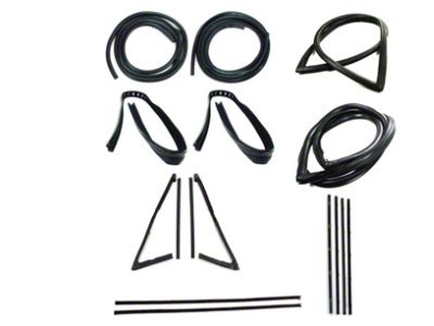 1967 Chevy/GMC Truck Complete Weatherstrip Seal Kit - Models With Weatherstrip Trim Groove, Small Rear Window & Chrome Beltlines, Press On Door Seals