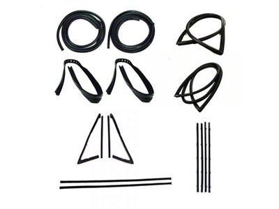 1967 Chevy-GMC Truck Complete Weatherstrip Seal Kit - Models Without Weatherstrip Trim Groove, Small Rear Window & Chrome Beltlines, Press On Door Seals