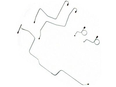 1968-1969 Mustang OEM Steel Manual Front Drum Brake Line Kit, 5-Piece (Manual Front Drum Brakes)