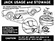 1968-1970 Mustang Space Saver Spare Tire Jack Instruction Decal