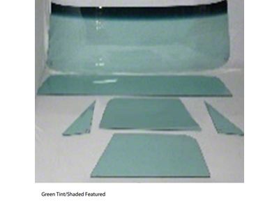 1968-1972 Chevy-GMC Truck Glass Kit, Deluxe/Large Back Glass-Green Tint With Shade Band