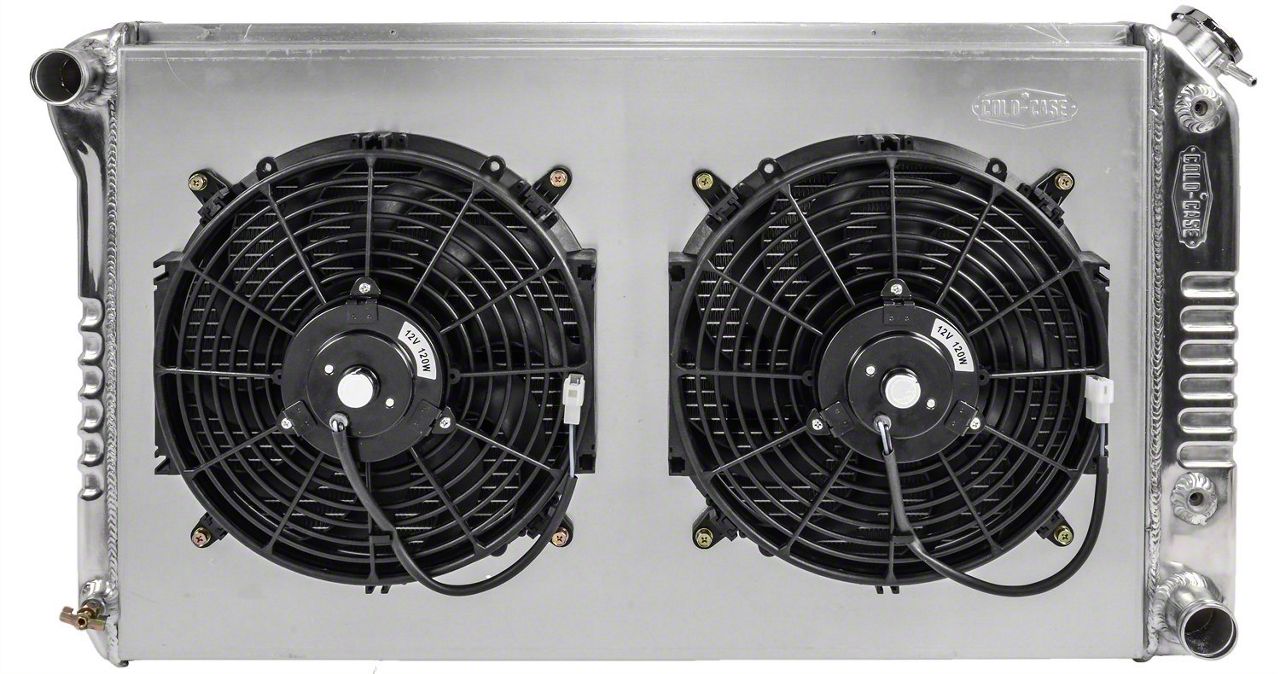 1968-1972 Cutlass / 442 Cold Case Performance Aluminum Radiator u0026 Dual 12  Fan Kit