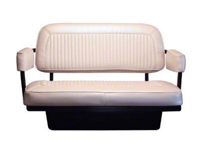 1968-1977 Bronco Assembled Rear Jump Seat With Storage Compartment, White Vinyl