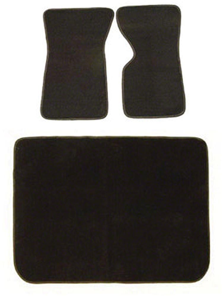 Ecklers Floor & Cargo Mat Set, Basic Black, Cut-Pile, 1968-1982