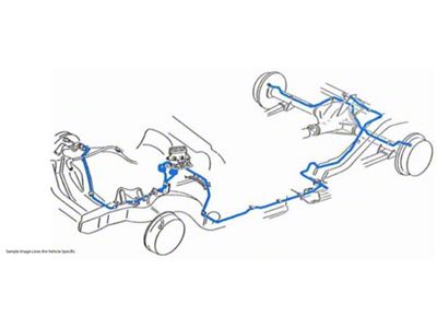 1968 Buick Special Skylark GS Hardtop Power Drum Brake Line Set w/Wheel Lines 9pc, OE Steel