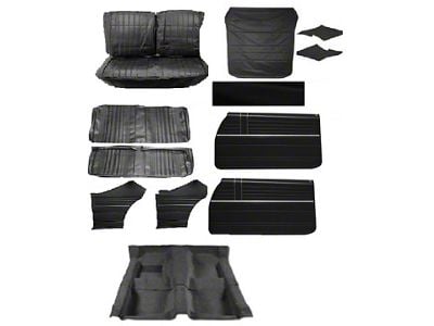 1968 Chevelle Basic Interior Kit, Coupe, Bucket Seats BLK