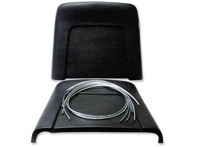 1968 Chevelle Bucket Seat Back Shells, Black, With Chrome Trim