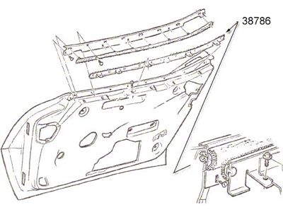 1968 Corvette Door Upper Inner Seal And Felt Assembly