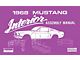 1968 Mustang Interior Trim Assembly Manual, 59 Pages