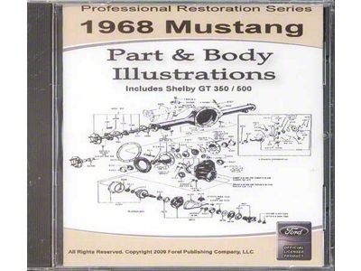 1968 Mustang Part and Body Illustrations on USB