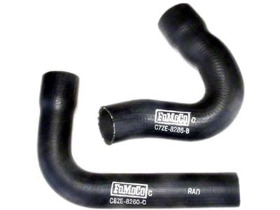 1968 Mustang Radiator Hose Set with Script, 390/427/428 V8