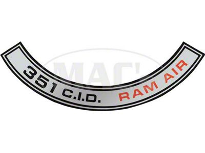 1969-1970 Mustang Shelby Air Cleaner Decal, 351 Ram Air