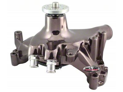 1969-1972 Chevrolet Camaro Platinum SuperCool Water Pump; 7.281 in. Hub Height; 5/8 in. Pilot; Long; Flat Smooth Top And 2 Threaded Water Ports; Black Chrome; 1459NA7