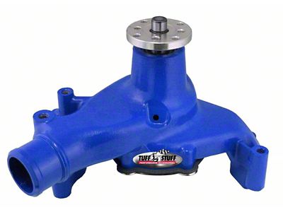 1969-1986 Chevrolet Camaro Platinum SuperCool Water Pump; 6.937 in. Hub Height; 5/8 in. Pilot; Long; Aluminum Casting; Blue Powdercoat w/Chrome Accents; 1511NCBLUE