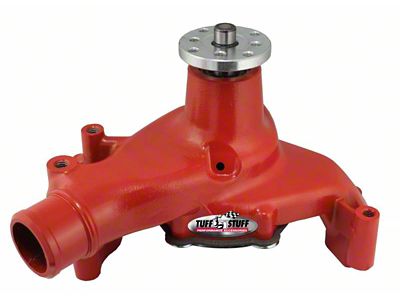 1969-1986 Chevrolet Camaro Platinum SuperCool Water Pump; 6.937 in. Hub Height; 5/8 in. Pilot; Long; Aluminum Casting; Red Powdercoat w/Chrome Accents; 1511NCRED