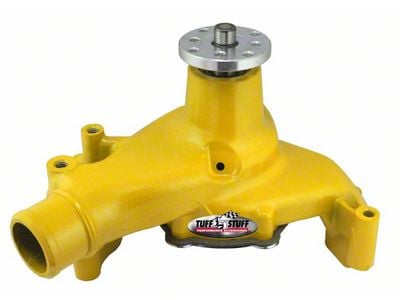 1969-1986 Chevrolet Camaro Platinum SuperCool Water Pump; 6.937 in. Hub Height; 5/8 in. Pilot; Long; Aluminum Casting; Yellow Powdercoat w/Chrome Accents; 1511NCYELLOW