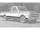 1969-72 Chevy-GMC Truck Lower Molding Kit Longbed Black Includes Metal and Adhesive Clips