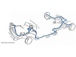 1969 Oldsmobile Cutlass/442/F85 Convertible Power Drum Brake Line Set w/Wheel Lines 9pc, OE Steel