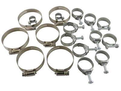 1970-1971 Corvette Clamp Kit Rad And Htr Hose 18 Piece 454 with A/C