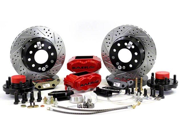 1970-1972 Monte Carlo Baer Brakes 11 Front SS4+ brake System, Red Calipers Kit