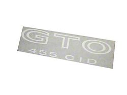 1970-1973 GTO 455 CID Decal 1pc - White