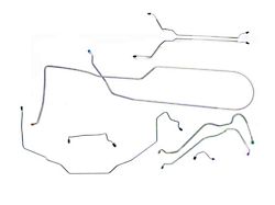 1970 Oldsmobile Cutlass/ 442/ F85 Convertible Power Disc Complete Brake Line Set 8pc, Stainless Steel