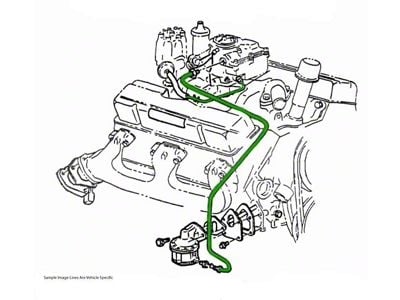 1970 Pontiac GTO / Tempest / LeMans V8 4bbl 3/8 Pump to Carb Line, Right of Thermostat Housing/Late Pump, OE Steel