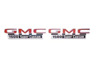 1971-1972 GMC Truck Front Fender Emblem, GMC 1500 Super Custom, Sold as a Pair