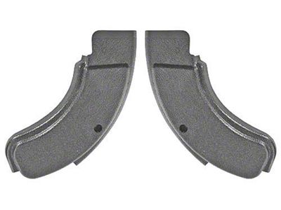 1971-1973 Mustang Black Bucket Seat Hinge Covers, Pair