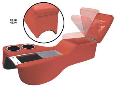 1971-1973 Mustang Humphugger Cruiser Console for All Cars without Console, Vermillion