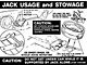 1971 Mustang Space Saver Spare Tire Jack Instruction Decal, Boss 351