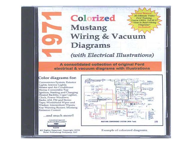 1971 Mustang Wiring Diagrams and Vacuum Schematics on USB