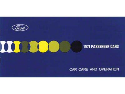 1971 Passenger Cars - Car Care and Operation - 32 Pages