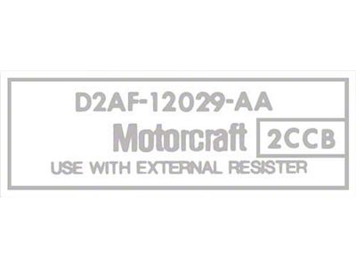 1972-1980 Ford Pickup Truck Motorcraft Ignition Coil Decal