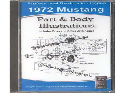 1972 Mustang Part and Body Illustrations on CD