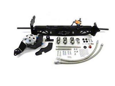 1973-1987 Chevy-GMC Truck Power Rack And Pinion Steering Kit, Double V-Belt With Ididit Steering Column, Half-Ton 2WD