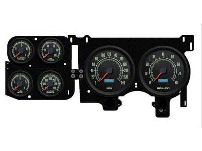 1973-1987 Chevrolet-GMC Truck New Vintage USA 6 Gauge 1969 Series Package - 240 KPH Programmable Speedometer with Tachometer, Oil Pressure, Water Temp, Fuel and Volt Meter - Black