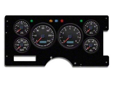 1973-1987 Chevrolet-GMC Truck New Vintage USA 6 Gauge Aviator Series Package - 240 KPH Programmable Speedometer with Tachometer, Oil Pressure, Water Temp, Fuel and Volt Meter - Black