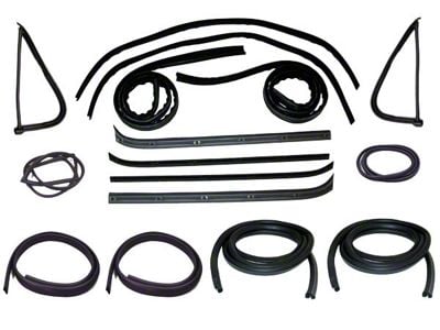 1973-79 Ford Weatherstrip Channel Belt Seal Kit,Driver Side And Passenger Side,With Chrome Strip