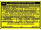 1973 Mustang Emissions Decal, 351C V8 4 Barrel with Automatic or Manual Transmission