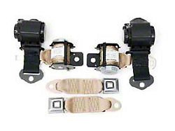 1974-1977 Corvette 3-Point Shoulder Harness And Seat Belt Set Retractable Coupe Tan