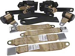 1974-1979 Chevy Nova Three Point Retractable Seat Belt Kit, Tan