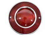 Outer Tail Light Assembly; Chrome Housing; Red Lens (75-79 Corvette C3)